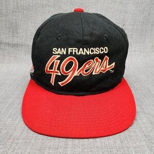 Vintage Sport Specialties × San Francisco 49ers NFL Black & Red Hat .